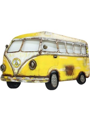 Huramarketing Minibüs Pano Sarı Vintage Dekoratif Ev Ofis Hediyelik
