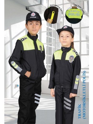 Uğur Böceği Çocuk Trafik Polisi Kostümü Polis Kıyafeti  Çocuk Kostüm