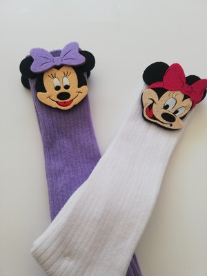 Sockrates 2'li Mickey Mouse & Minnie Mouse Keçeli Çorap