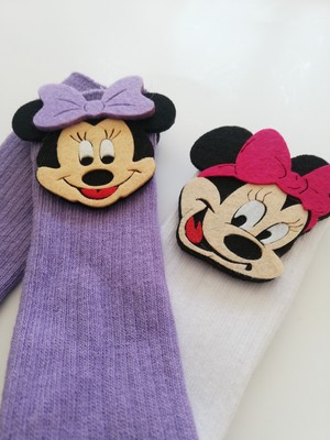 Sockrates 2'li Mickey Mouse & Minnie Mouse Keçeli Çorap