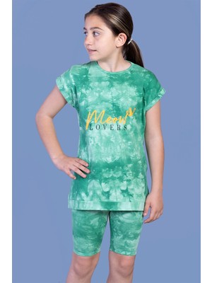 Toontoy Kids Toontoy Kız Çocuk Batik Desenli Baskılı Taytlı Takım