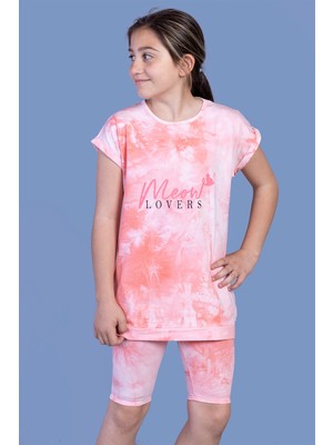 Toontoy Kids Toontoy Kız Çocuk Batik Desenli Baskılı Taytlı Takım