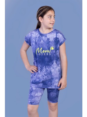 Toontoy Kids Toontoy Kız Çocuk Batik Desenli Baskılı Taytlı Takım