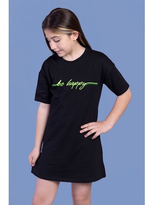 Toontoy Kids Toontoy Kız Çocuk Düşük Kol Detaylı Baskılı Elbise