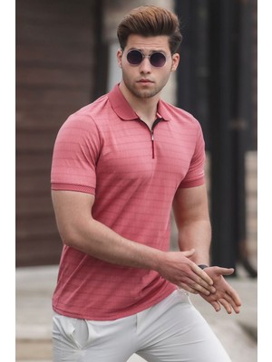 Madmext Gül Kurusu Polo Yaka Erkek Triko Tişört 5117