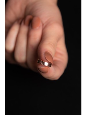 Zarif Silver Halka Küpe Rose Altın Kaplama Kadın Gümüş Küpe 925 Ayar