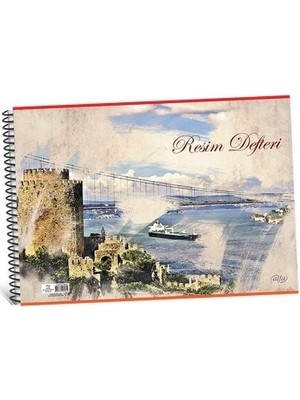 Sim Telli Resim Defteri 15 Yaprak 35 x 50 cm Spiralli Karton Kapaklı Renk Seçenekleriyle