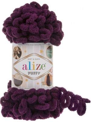 Alize Puffy El Örgü Ipi 111 Mürdüm 5'li Paket