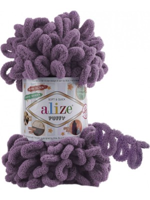 Alize Puffy El Örgü Ipi 437 Lavanta 5'li Paket