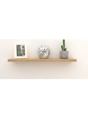 Woodlife Masif Ahşap Duvar Rafları Meşe-10 Cm-50 Cm-1.8 cm