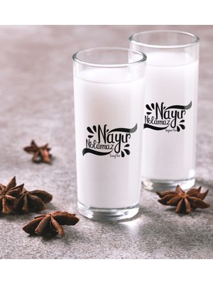 BK Kişiye Özel Renkli Baskılı Yeşilçam Replikleri Nayır Nolamaz Ikili Rakı Bardağı Seti-1