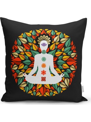RealHomes Uzak Doğu Yoga Motifleri Mandalas  Tasarım Dijital Baskılı Yastık Kırlent Kılıfı
