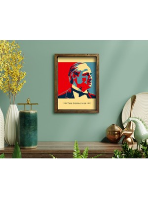 Bk Gift Godfather Baba Tasarımlı Doğal Masif Ahşap Çerçeveli Tablo-24