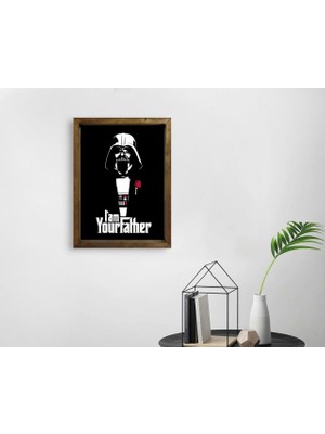 Bk Gift Godfather Baba Tasarımlı Doğal Masif Ahşap Çerçeveli Tablo 45X65CM-23
