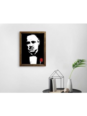Bk Gift Godfather Baba Tasarımlı Doğal Masif Ahşap Çerçeveli Tablo 45X65CM-20