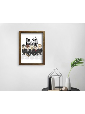 Bk Gift Godfather Baba Tasarımlı Doğal Masif Ahşap Çerçeveli Tablo 45X65CM-22