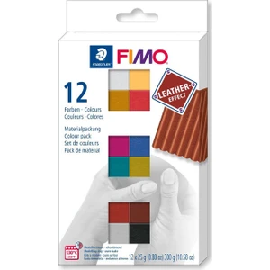 Staedtler Fimo Leather Effect Deri Efekti Polimer Kil Seti 12 Renk x 25 Gr.