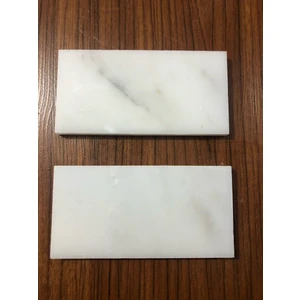 4'lü 1X7,5X15 Beyaz Mermer Dekoratif Doğaltaş Sunumluk