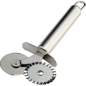 Pi İthalat Çift Başlı Metal Pizza Kesici ve Hamur Ruleti
