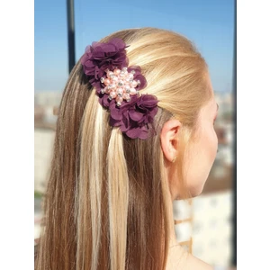 232T - Şık Broşlu Çiçekli Lüx Otomatik Toka