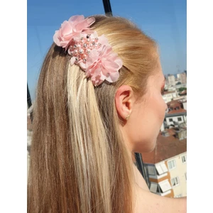 232T - Şık Broşlu Çiçekli Lüx Otomatik Toka