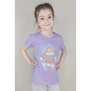 Kız Garson Pamuklu Lila T-Shirt