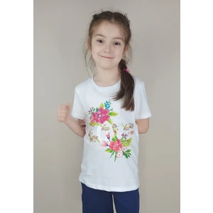 Kız Garson Pamuklu Beyaz T-Shirt