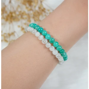 Amazonit - Ay Taşı  Doğal Taş 2'li Bileklik Seti