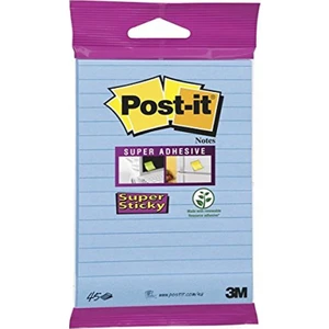 Post It Notes 101 mm x 152 mm 45 Sayfa Mavi Çizgili Super Sticky Not Kağıdı