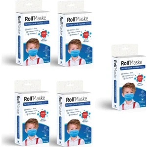 Erkek Çocuk 3 Katlı Telli Cerrahi Maske 10 Lu 5 Adet
