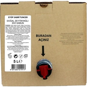 Eyüp Sabri Tuncer Doğal Zeytinyağlı Sıvı Sabun 5 lt Bag In Box Cilt Dostu Temizlik