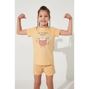 Çok Renkli Kız Çocuk Veg-T Tomato 2li Pijama Takımı