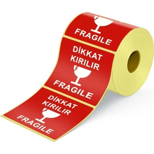 Ambalaj Pazarı Dikkat Kırılır Etiketi 10x10 - 250 Etiket