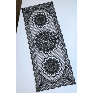 Petek Desen Anglez Kordone Nakışlı Tül Runner