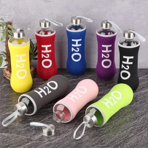 H2O Cam Matara Kılıflı 600 ml