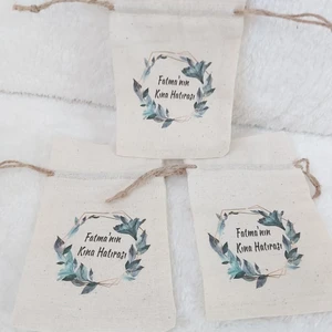 Hayaller Dükkanı 30 Adet Baskılı Lavanta Kesesi Boş  9X13 cm Nikah Liği Yeşil Çiçekli