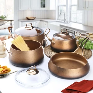 7 Parça Granit Bakraç Set Bakır
