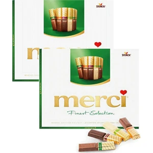 Merci Çikolata 250 gr Bademli Hediye Çikolata Crispy Almond Chocolate 2'li Avantaj Paketi.