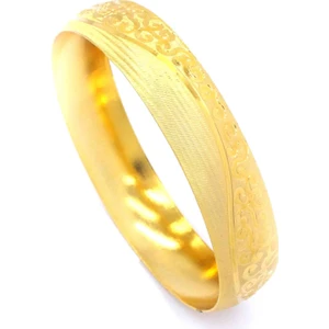Altın Kaplama Işlemeli Bilezik 15 mm Kalınlık