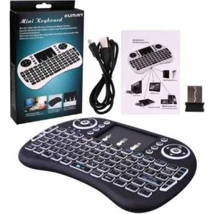 Işıklı Kablosuz Şarjlı I8 Mini Klavye Mouse Smart Tv-Tablet-Xbox