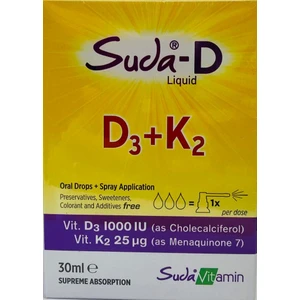 Suda-D Likit Vitamin D3+K2 Sprey Damla 30 ml