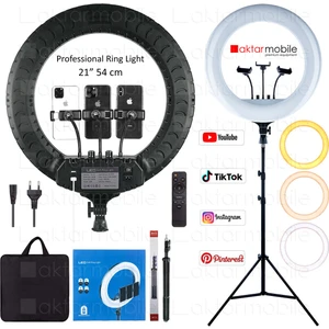 Ring Light LED Işık Halkası 21’’ 54 cm Profesyonel Stüdyo Işığı ve 210 cm Monopod+Taşıma Çantası