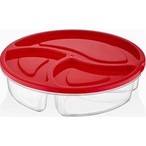 Lüx Plastik Ql 00809 3 Bölmeli Yuvarlak Saklama Kabı
