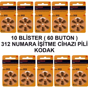 312 Numara 10 Paket Kodak Işitme Cihazı Pili