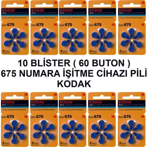 675 Numara 10 Paket Kodak Işitme Cihazı Pili