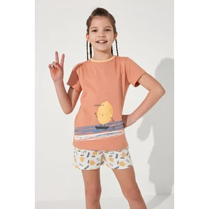 Çok Renkli Kız Çocuk Ficus Vitamin 2li Pijama Takımı