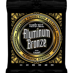 Ernie Ball P02568 Aluminum Bronze Light Takım Tel Akustik Gitar Teli 011-052