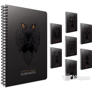 Glow Notes Spiralli Karton Kapak Defter 80 Yaprak Kareli 4  17 x 24 cm