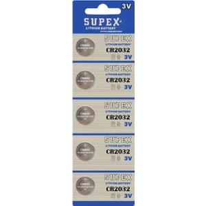 Pil Düğme 3V 2032 Lityum 5'li Paket Supex CR-2032