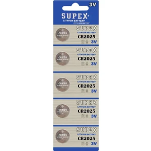 Pil Düğme 3V 2025 Lityum 5'li Paket Supex CR-2025